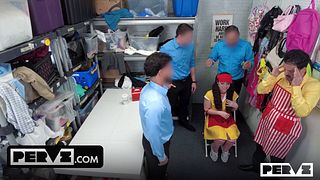 One Little Thief, Four Big Cocks: Petite Shoplifter Pixie Smalls Takes On the Whole Team