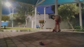 sabina en lencería de colegiala en la calle